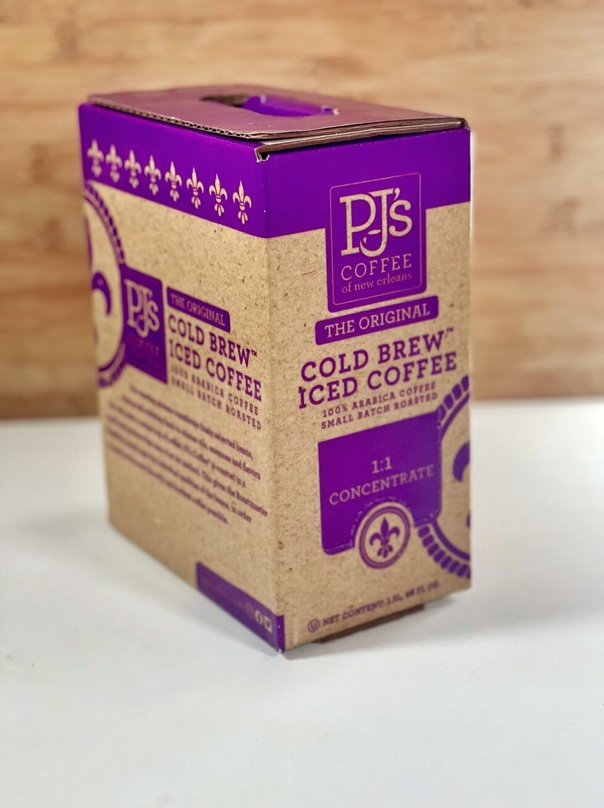 A box of iced coffee

Description automatically generated